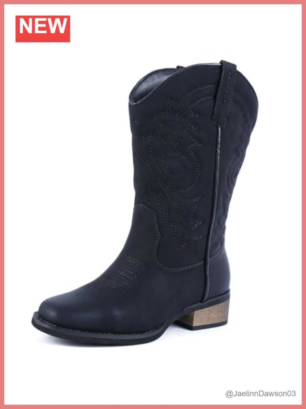 Women's Square Toe Wide Calf Cowboy Boots, Mid Calf Western Booties, Distressed
